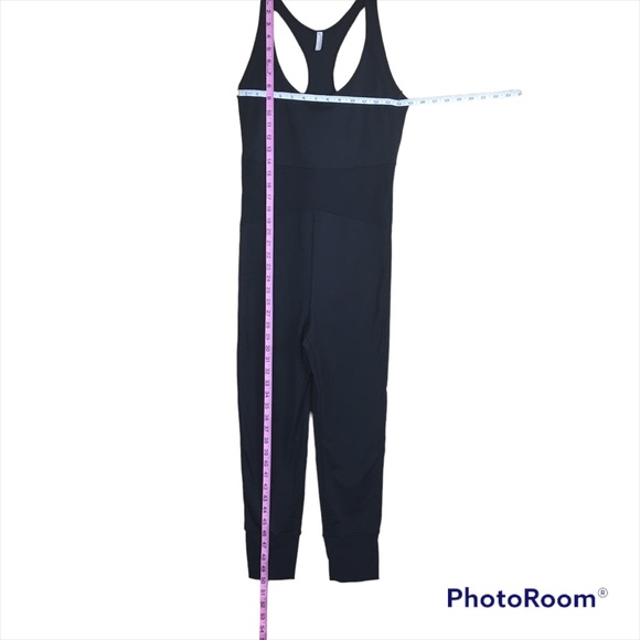 Free People FP Movement First Place Onesies Ribbed Waist Racer Back Black Sz L - Picture 7 of 10